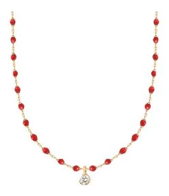 GIGI CLOZEAU Collier 1 Diamant Mini Perles Résine Or -Shaker Jewels Magasin b1mi001j31