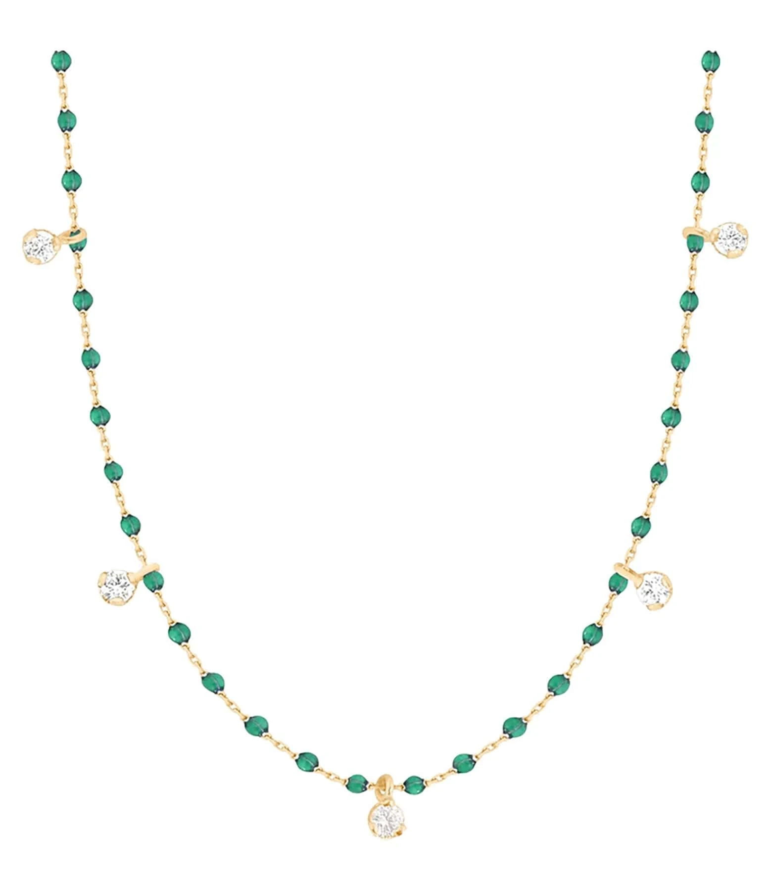 GIGI CLOZEAU Collier 5 Diamants Mini Perles Résine Or 5 GIGI CLOZEAU Collier 5 Diamants Mini Perles Résine Or – Image 5