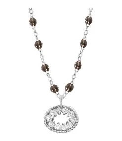 GIGI CLOZEAU Collier Résine L'Œil Du Pirate Diamants Or Blanc -Shaker Jewels Magasin b1op001j57 42 di b