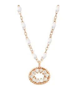 GIGI CLOZEAU Collier Résine L'Œil Du Pirate Diamants Or Rose -Shaker Jewels Magasin b1op001r01 42 di r