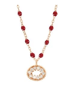 GIGI CLOZEAU Collier Résine L'Œil Du Pirate Diamants Or Rose