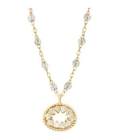 Shaker Jewels Magasin 48 GIGI CLOZEAU Collier Résine L'Œil Du Pirate Diamants Or Jaune