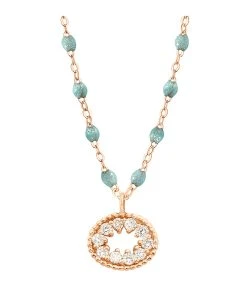 GIGI CLOZEAU Collier Résine L'Œil Du Pirate Diamants Or Rose -Shaker Jewels Magasin b1op001r55 42 di r