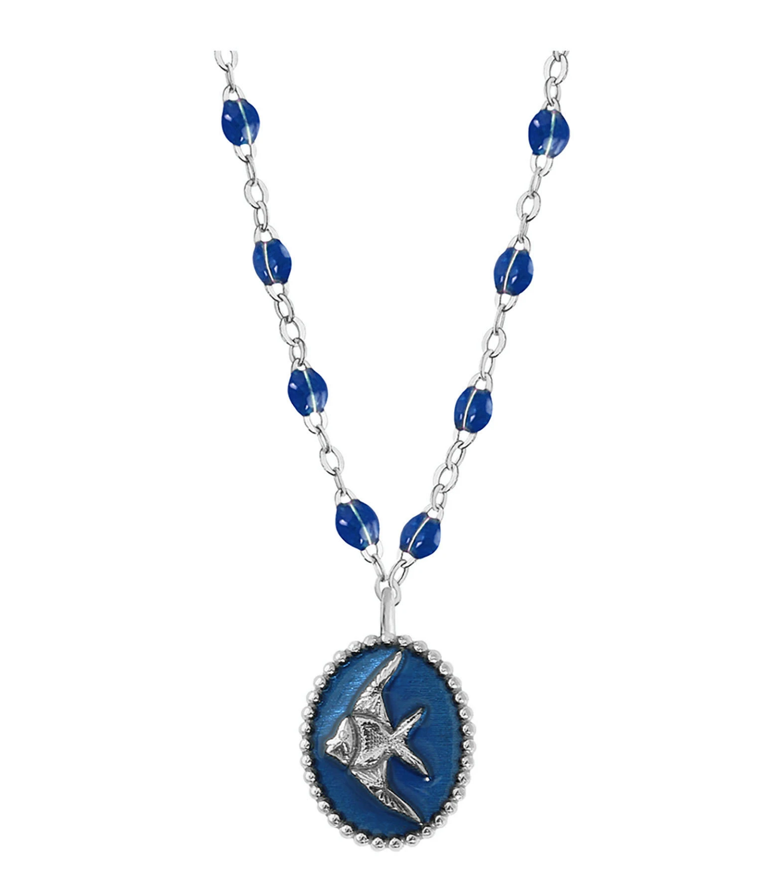 GIGI CLOZEAU Collier Poisson Ange Perles Résine Or Blanc 1 GIGI CLOZEAU Collier Poisson Ange Perles Résine Or Blanc