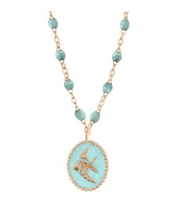 GIGI CLOZEAU Collier Poisson Ange Perles Résine Or Rose -Shaker Jewels Magasin b1po002r55 42 xx