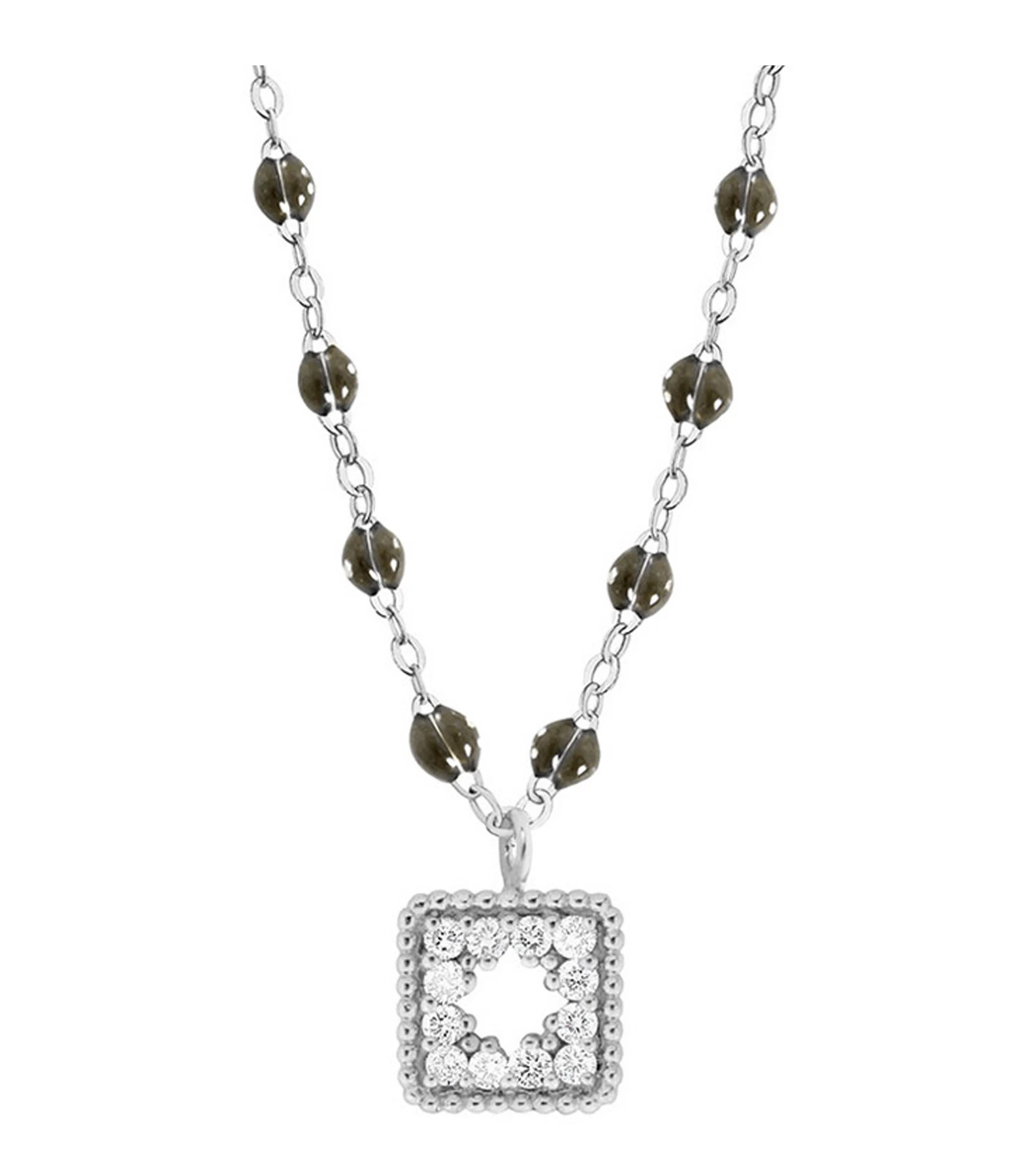 GIGI CLOZEAU Collier Résine Pirate Trésor Diamants Or Blanc 3 GIGI CLOZEAU Collier Résine Pirate Trésor Diamants Or Blanc – Image 3