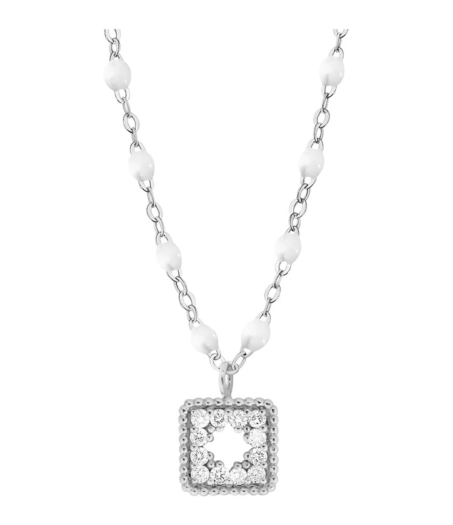GIGI CLOZEAU Collier Résine Pirate Trésor Diamants Or Blanc 2 GIGI CLOZEAU Collier Résine Pirate Trésor Diamants Or Blanc – Image 2