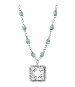 GIGI CLOZEAU Collier Résine Pirate Trésor Diamants Or Blanc