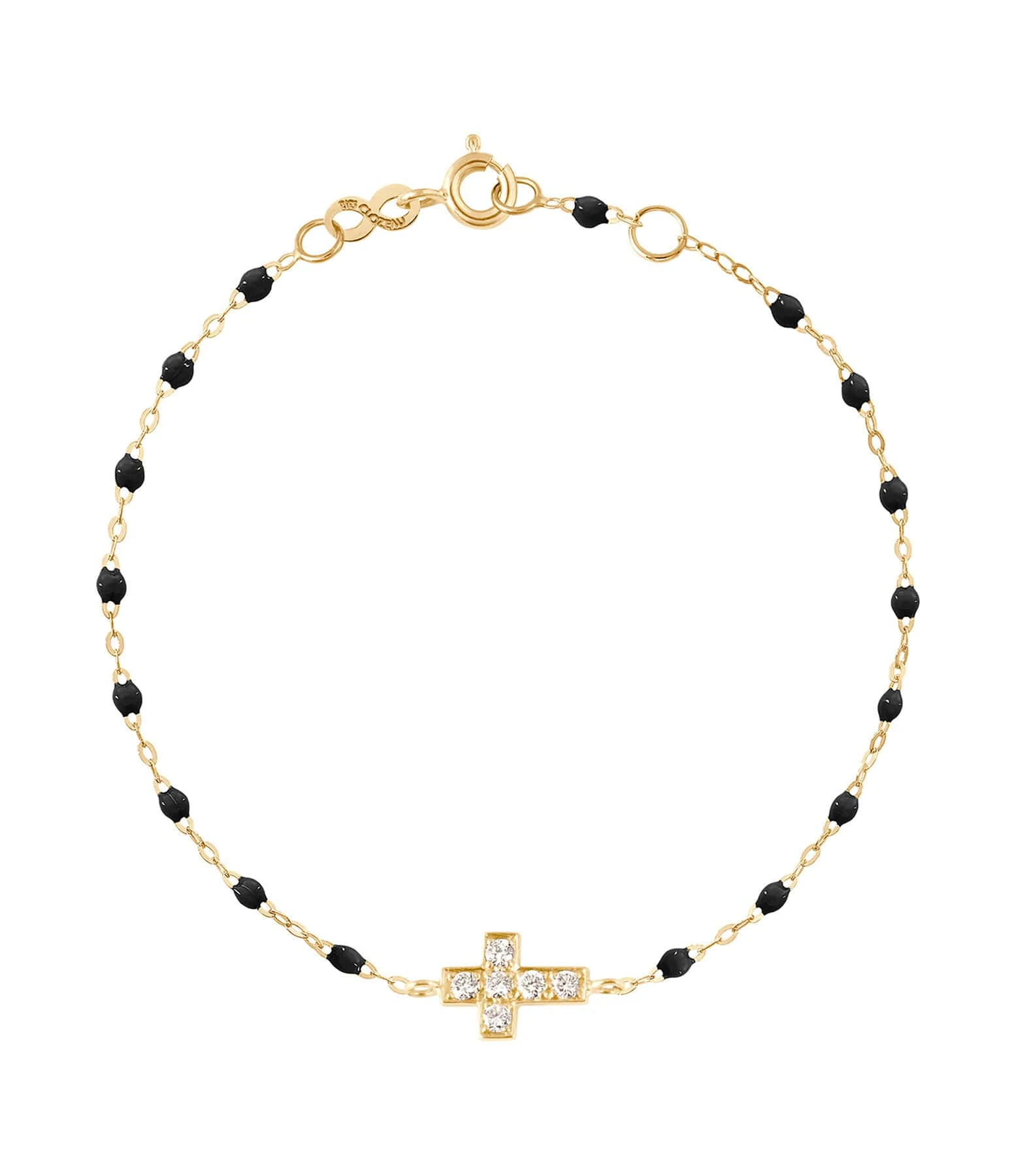 GIGI CLOZEAU Bracelet Résine Croix Diamants Or Jaune 1 GIGI CLOZEAU Bracelet Résine Croix Diamants Or Jaune