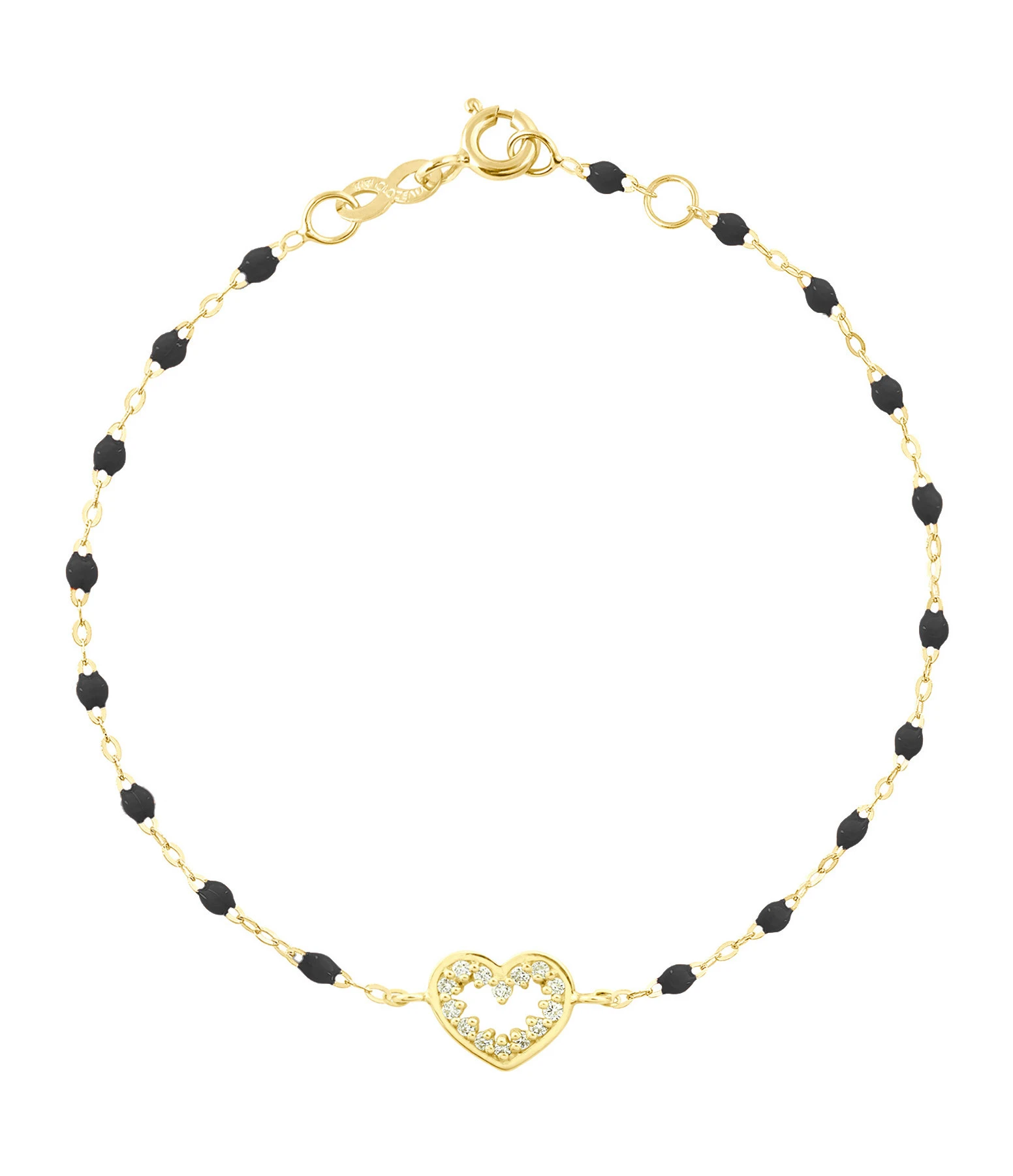 GIGI CLOZEAU Bracelet Résine Cœur Suprême Diamants Or Jaune 3 GIGI CLOZEAU Bracelet Résine Cœur Suprême Diamants Or Jaune – Image 3