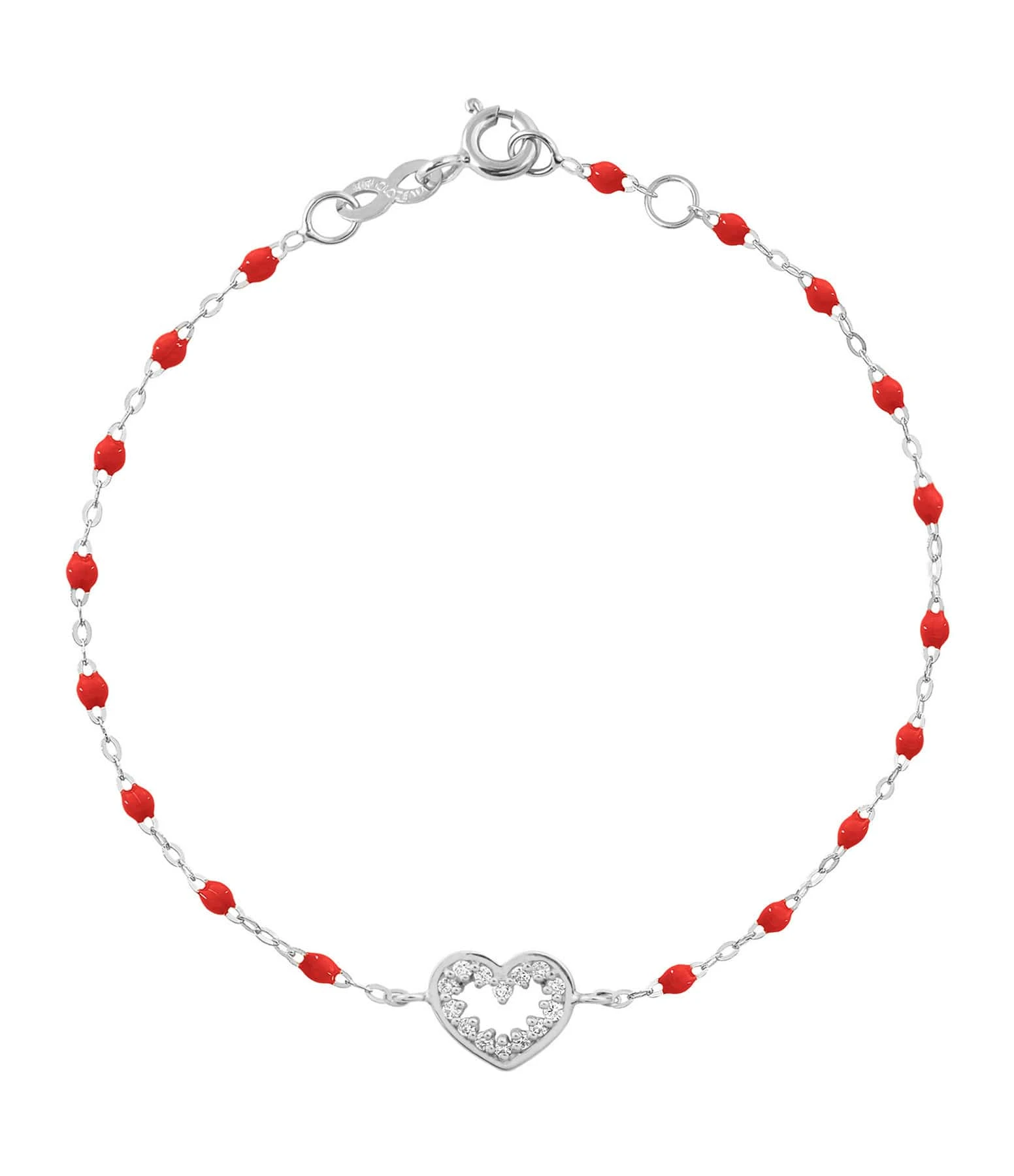 GIGI CLOZEAU Bracelet Résine Cœur Suprême Diamants Or Blanc 1 GIGI CLOZEAU Bracelet Résine Cœur Suprême Diamants Or Blanc