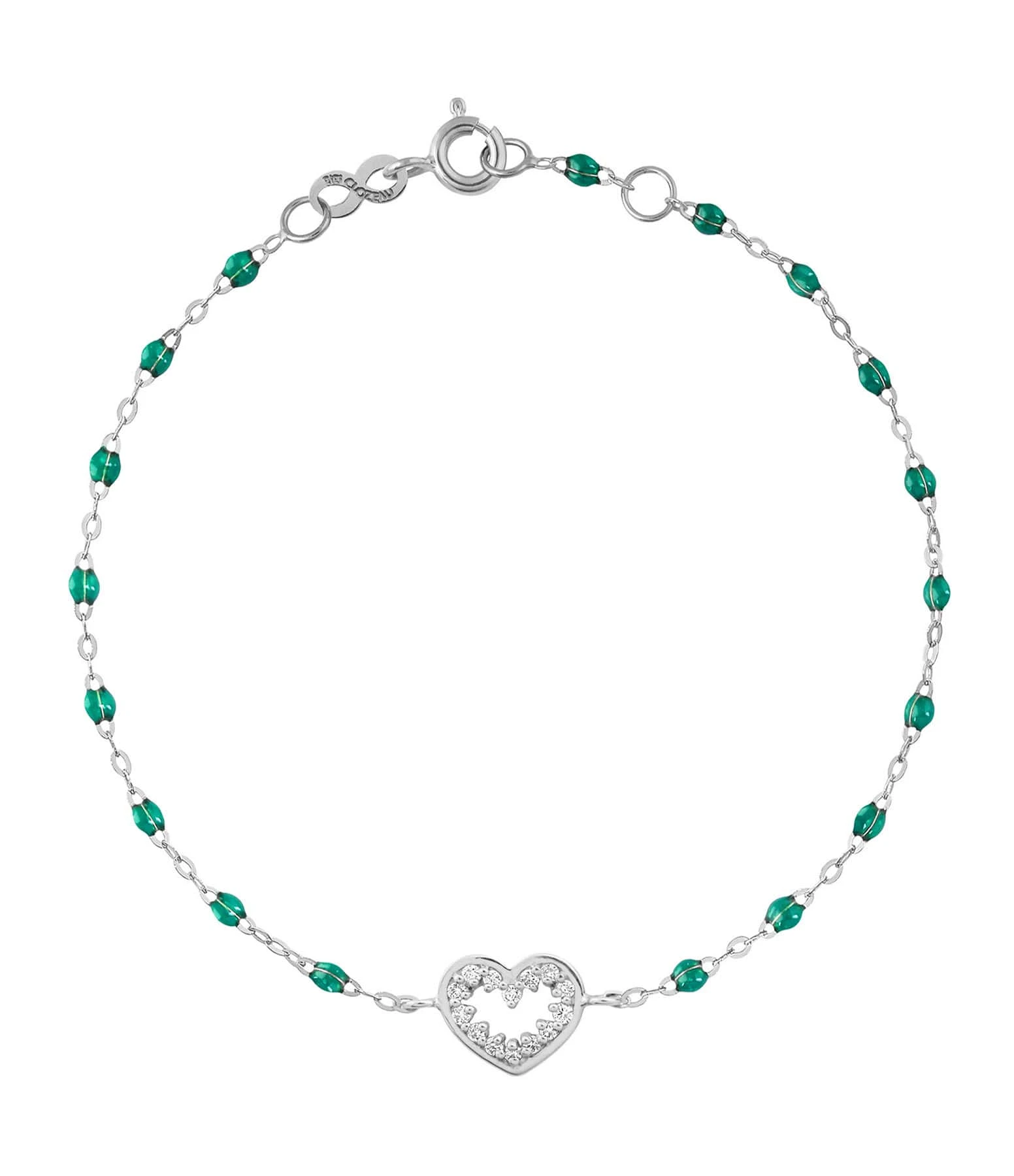 GIGI CLOZEAU Bracelet Résine Cœur Suprême Diamants Or Blanc 2 GIGI CLOZEAU Bracelet Résine Cœur Suprême Diamants Or Blanc – Image 2