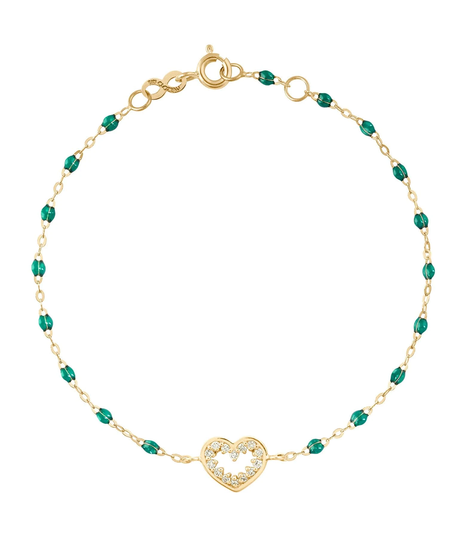 GIGI CLOZEAU Bracelet Résine Cœur Suprême Diamants Or Jaune 2 GIGI CLOZEAU Bracelet Résine Cœur Suprême Diamants Or Jaune – Image 2