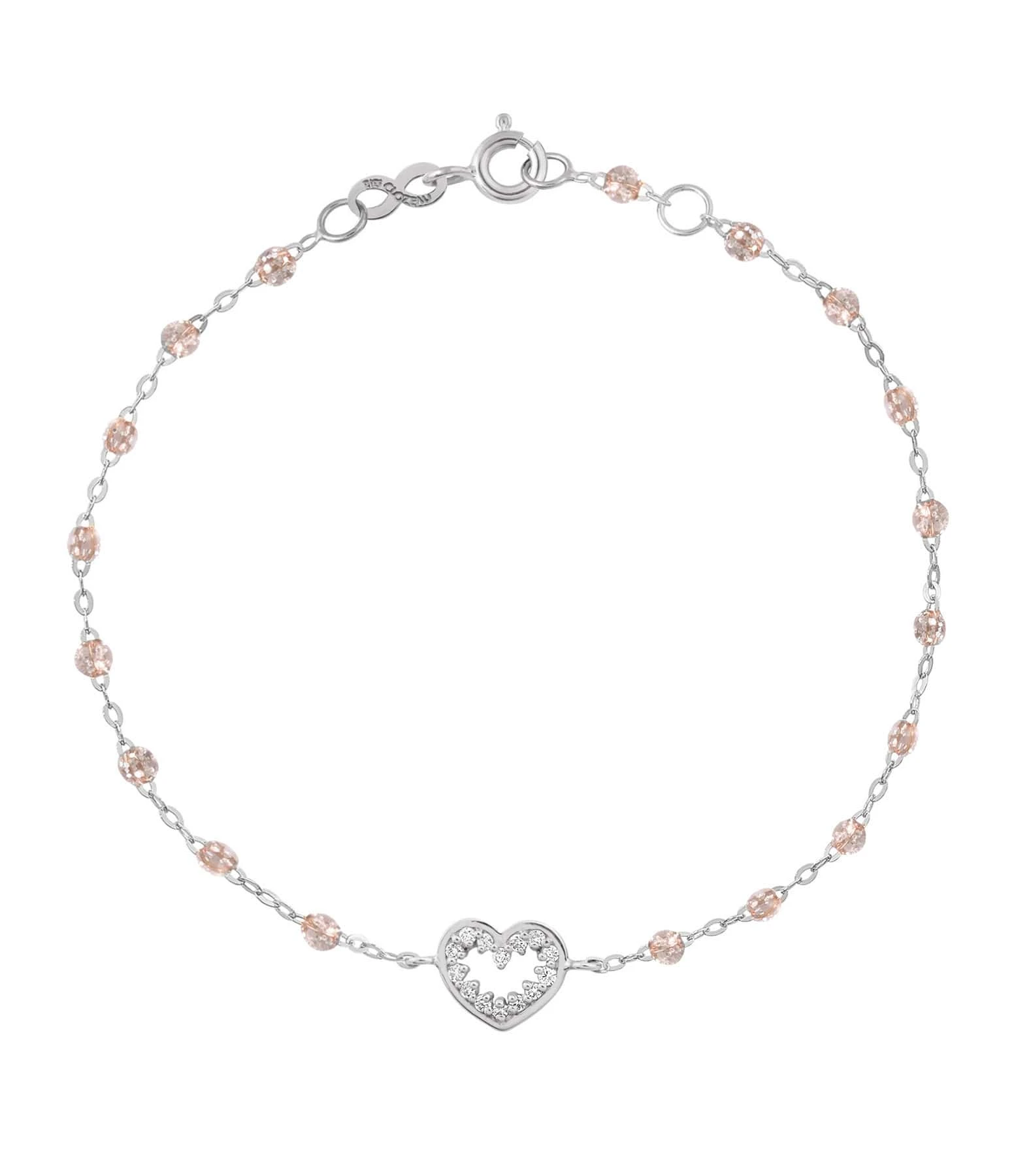 GIGI CLOZEAU Bracelet Résine Cœur Suprême Diamants Or Blanc 4 GIGI CLOZEAU Bracelet Résine Cœur Suprême Diamants Or Blanc – Image 4