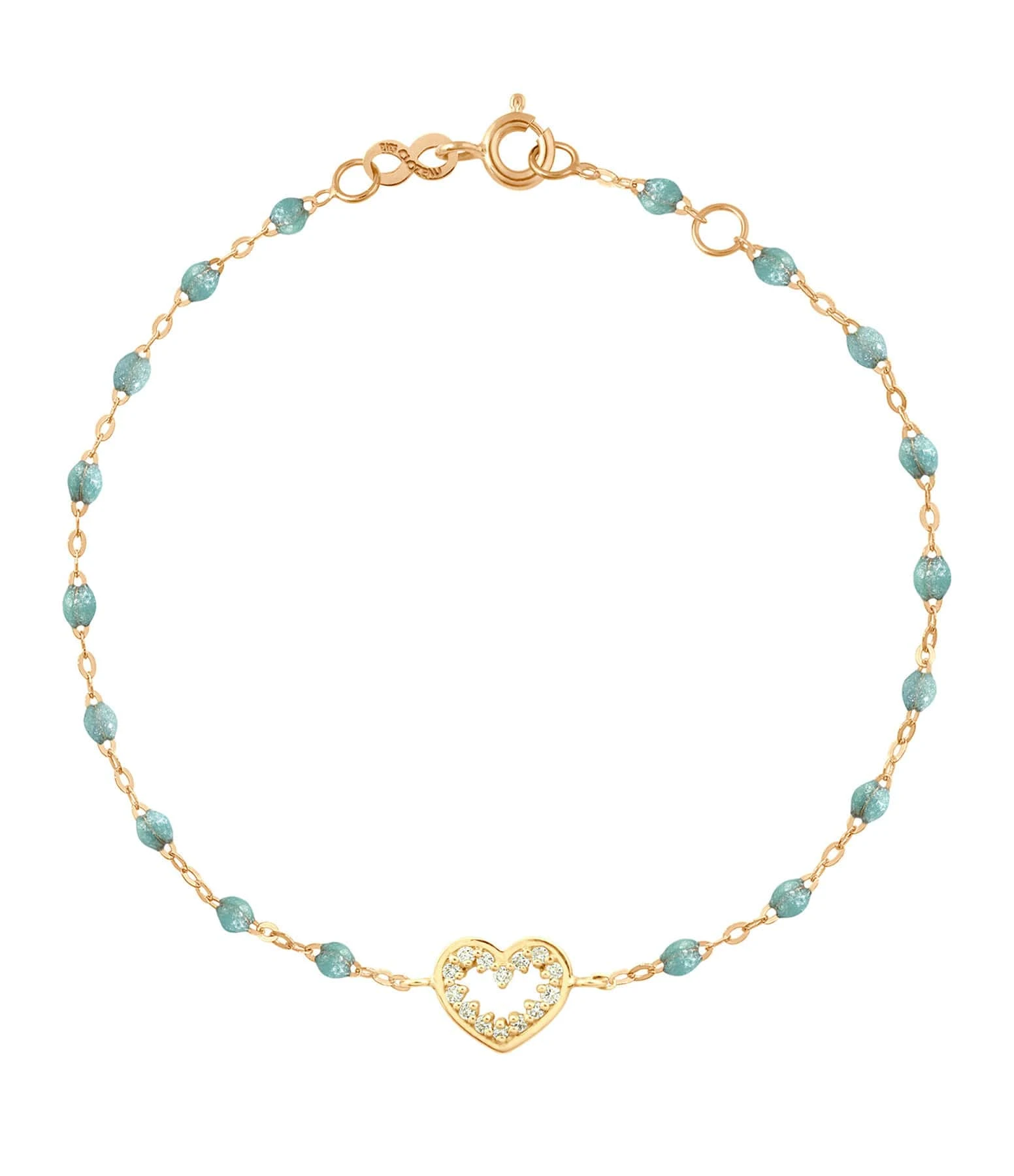 GIGI CLOZEAU Bracelet Résine Cœur Suprême Diamants Or Jaune 5 GIGI CLOZEAU Bracelet Résine Cœur Suprême Diamants Or Jaune – Image 5