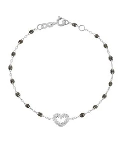 GIGI CLOZEAU Bracelet Résine Cœur Suprême Diamants Or Blanc 14 GIGI CLOZEAU Bracelet Résine Cœur Suprême Diamants Or Blanc -Shaker Jewels Magasin b3cs001 57 b