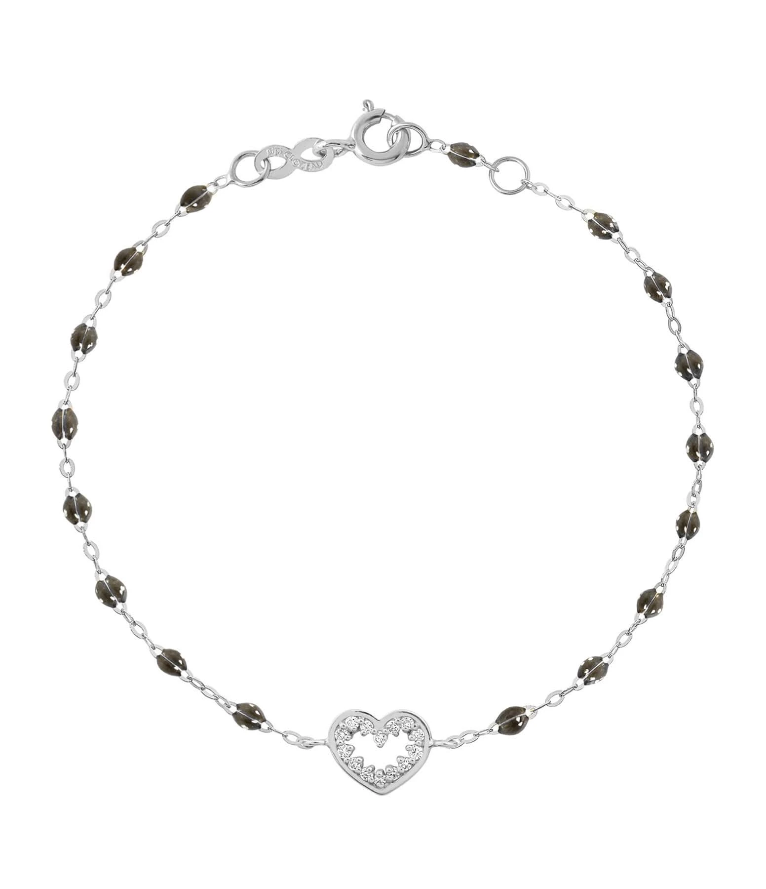 GIGI CLOZEAU Bracelet Résine Cœur Suprême Diamants Or Blanc 6 GIGI CLOZEAU Bracelet Résine Cœur Suprême Diamants Or Blanc – Image 6