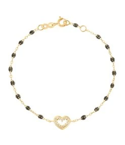 GIGI CLOZEAU Bracelet Résine Cœur Suprême Diamants Or Jaune 14 GIGI CLOZEAU Bracelet Résine Cœur Suprême Diamants Or Jaune -Shaker Jewels Magasin b3cs001 57 j