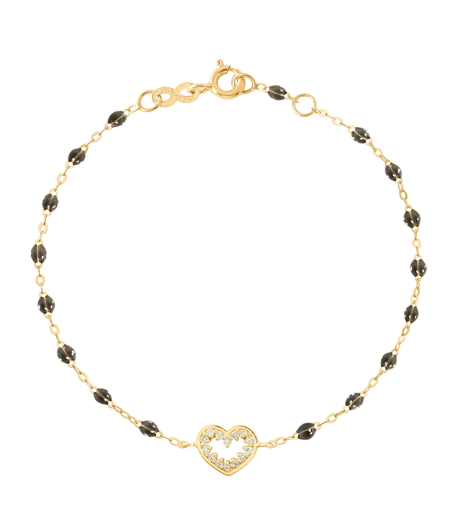GIGI CLOZEAU Bracelet Résine Cœur Suprême Diamants Or Jaune 6 GIGI CLOZEAU Bracelet Résine Cœur Suprême Diamants Or Jaune – Image 6