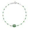 GIGI CLOZEAU Bracelet Cactus Perles Résine Vert Prairie Or Blanc