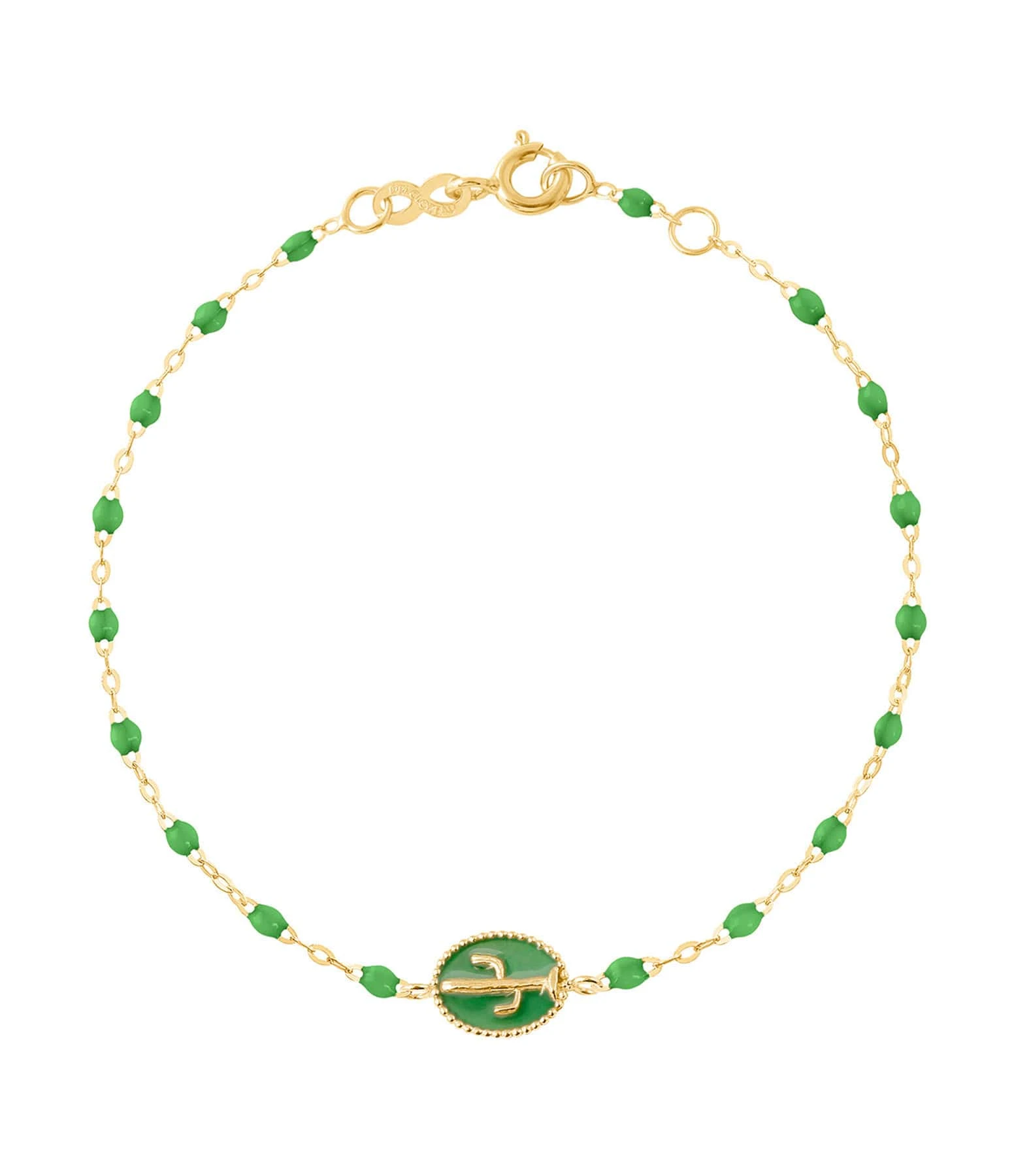 GIGI CLOZEAU Bracelet Cactus Perles Résine Vert Prairie Or Jaune 1 GIGI CLOZEAU Bracelet Cactus Perles Résine Vert Prairie Or Jaune