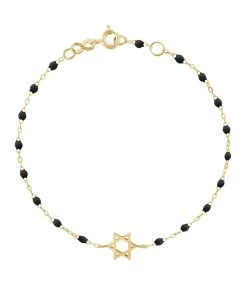 GIGI CLOZEAU Bracelet Étoile De David Perles Résine Or Jaune