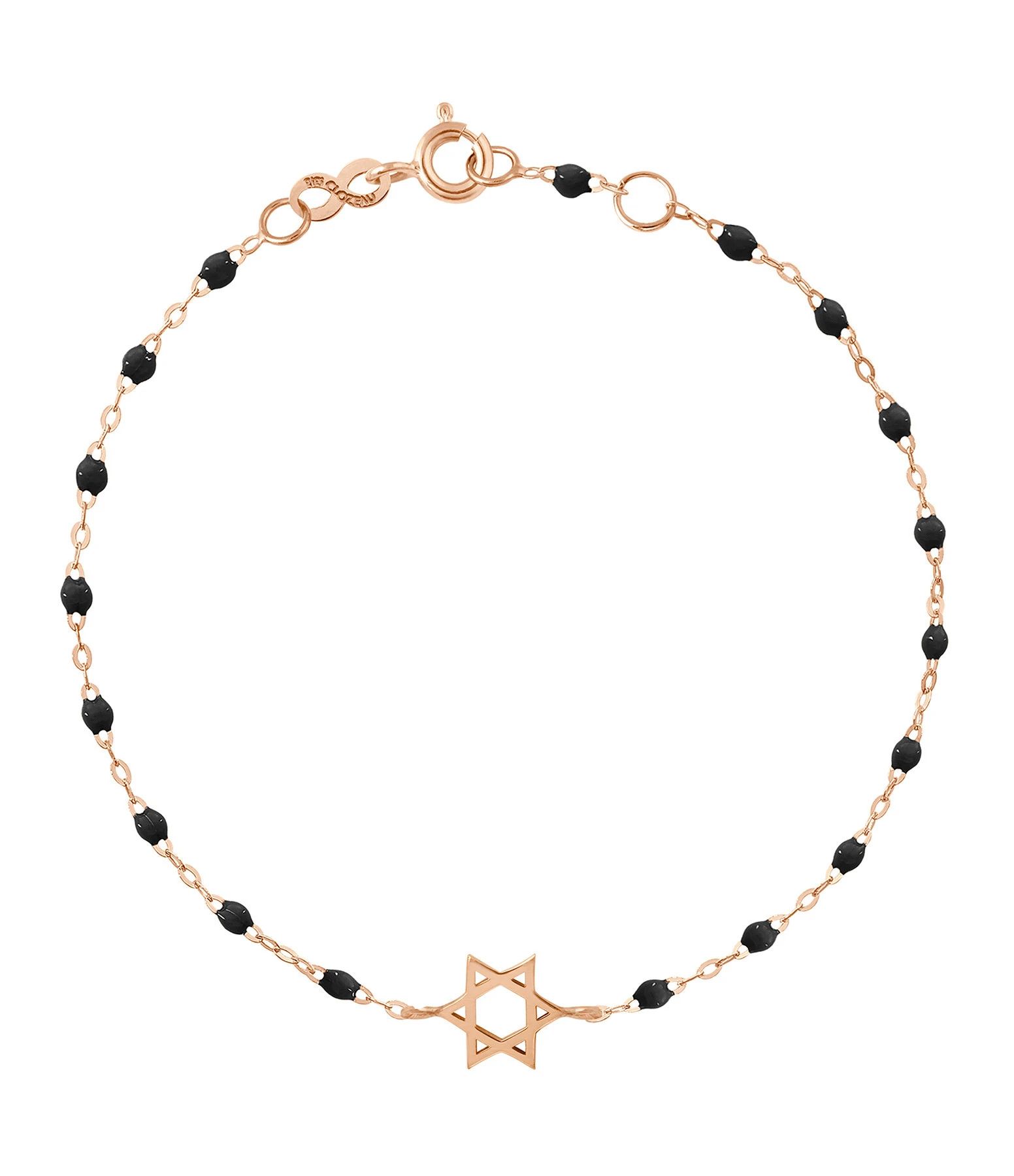GIGI CLOZEAU Bracelet Étoile De David Perles Résine Or Rose 1 GIGI CLOZEAU Bracelet Étoile De David Perles Résine Or Rose
