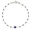 GIGI CLOZEAU Bracelet Eye Soirée Résine Bleu De Prusse Diamants Or Blanc