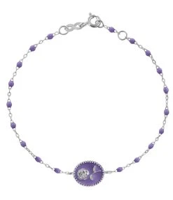 GIGI CLOZEAU Bracelet Rose Voyage Résine Or Blanc