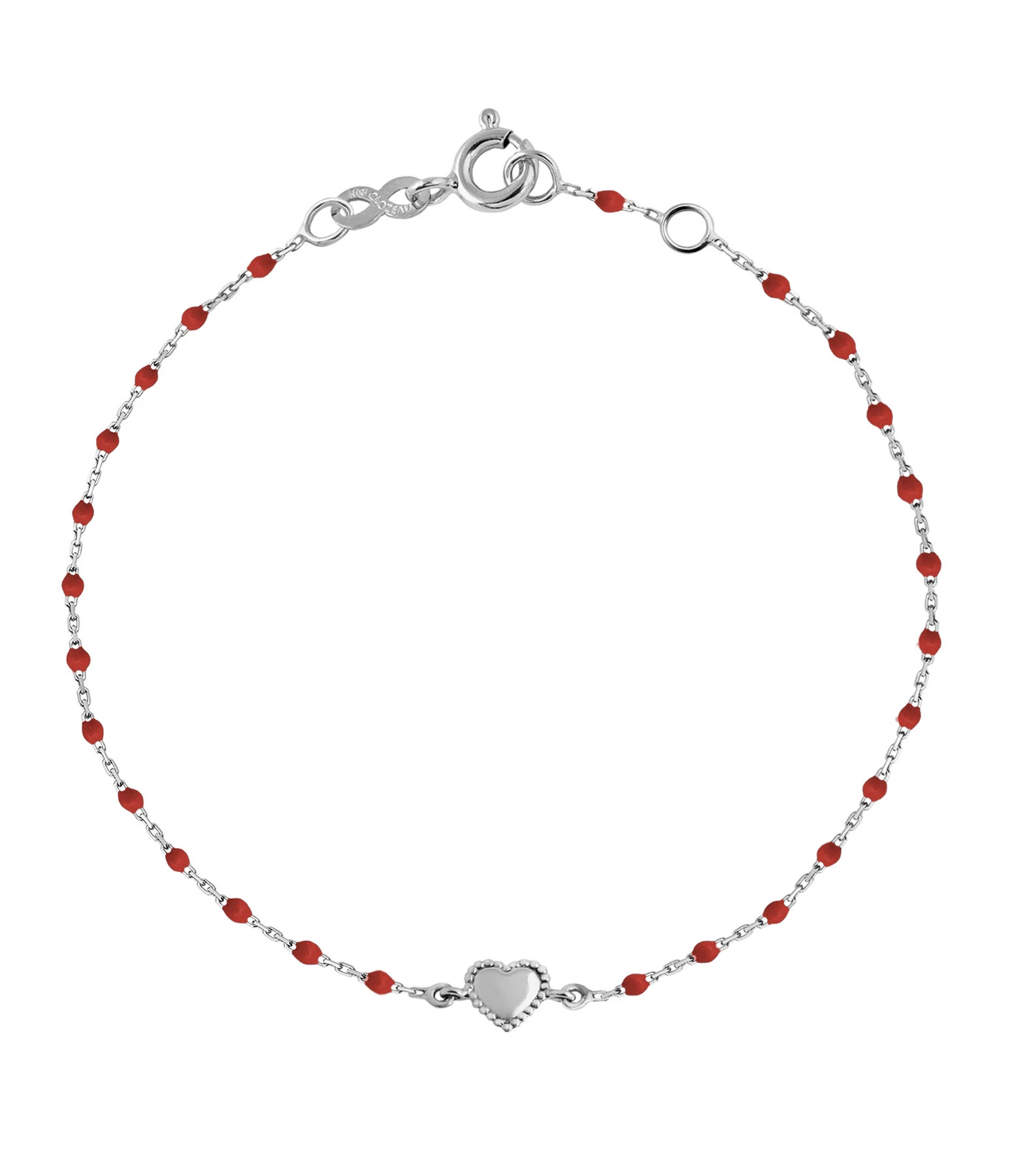 GIGI CLOZEAU Bracelet Mini Perles Résine Lucky Cœur Or Blanc 3 GIGI CLOZEAU Bracelet Mini Perles Résine Lucky Cœur Or Blanc – Image 3