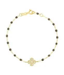 GIGI CLOZEAU Bracelet Résine Lucky TrÚfle Diamants Or Jaune