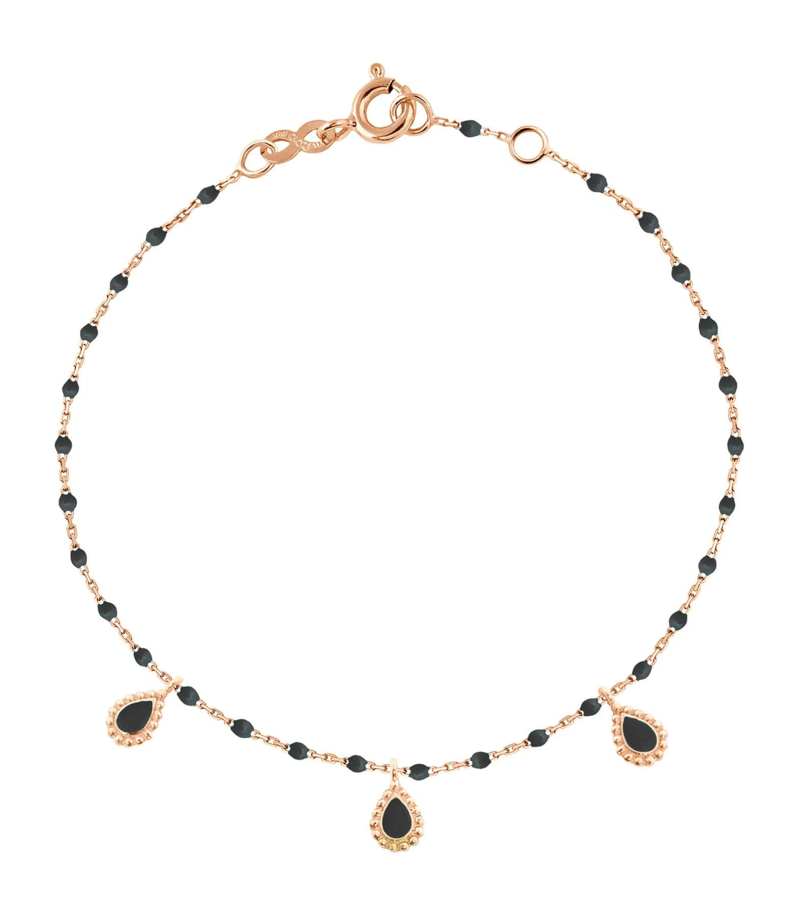 GIGI CLOZEAU Bracelet Mini Perles Résine 3 Lucky Cachemire Or Rose 2 GIGI CLOZEAU Bracelet Mini Perles Résine 3 Lucky Cachemire Or Rose – Image 2