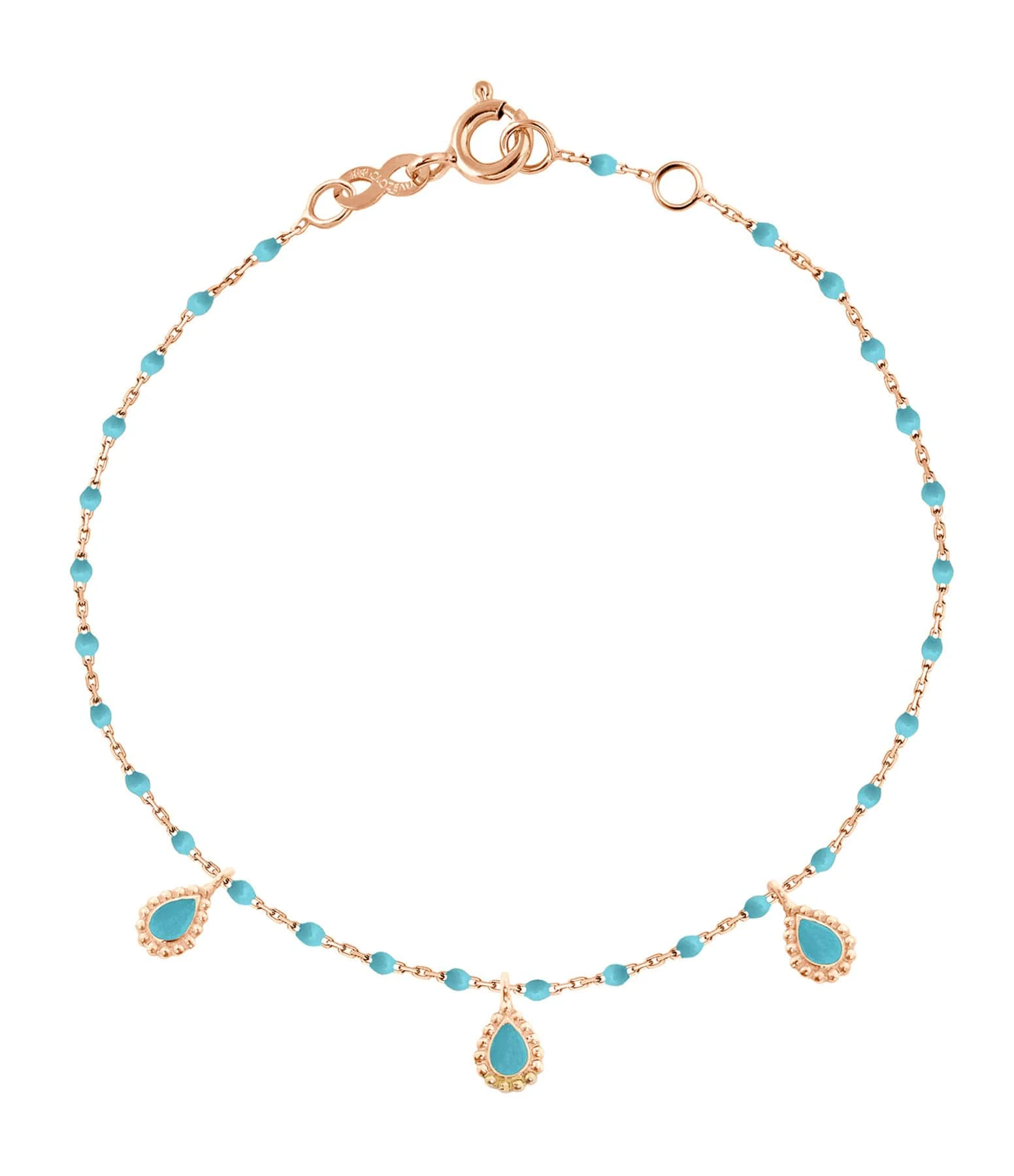 GIGI CLOZEAU Bracelet Mini Perles Résine 3 Lucky Cachemire Or Rose 4 GIGI CLOZEAU Bracelet Mini Perles Résine 3 Lucky Cachemire Or Rose – Image 4