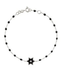 GIGI CLOZEAU Bracelet Étoile Perles Résine Diamants Or Blanc