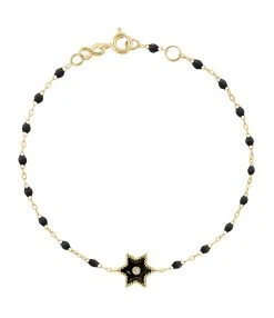 GIGI CLOZEAU Bracelet Étoile Perles Résine Diamants Or Jaune