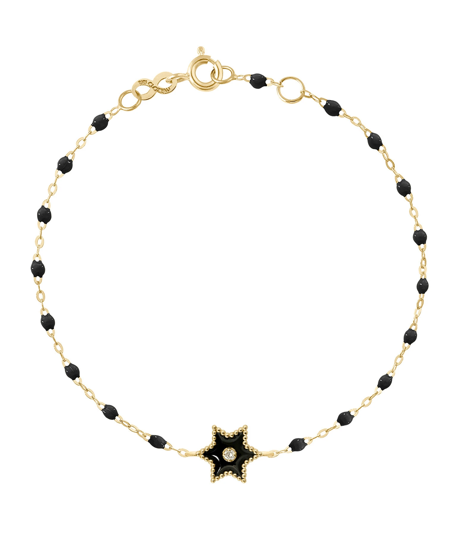 GIGI CLOZEAU Bracelet Étoile Perles Résine Diamants Or Jaune 1 GIGI CLOZEAU Bracelet Étoile Perles Résine Diamants Or Jaune