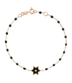 GIGI CLOZEAU Bracelet Étoile Perles Résine Diamants Or Rose