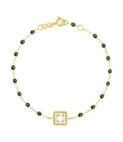 GIGI CLOZEAU Bracelet Résine Pirate Trésor Diamants Or Jaune