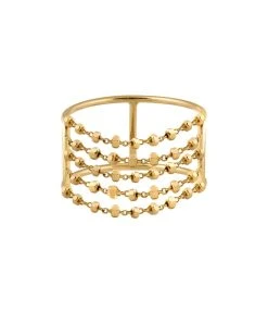 CHARLET Bague Diamantée 5 Chaînes Or Jaune