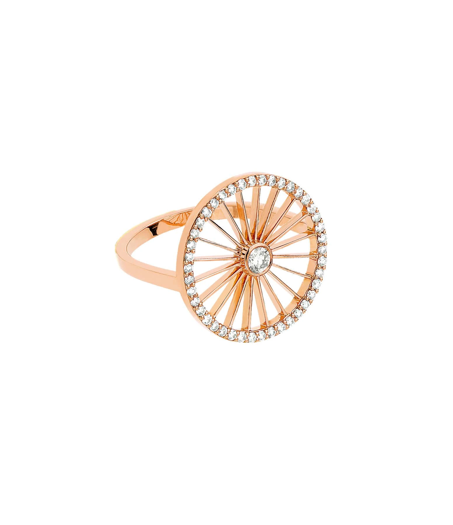NAVA JOAILLERIE Bague Cheyenne Ronde Diamants Or Rose 1 NAVA JOAILLERIE Bague Cheyenne Ronde Diamants Or Rose