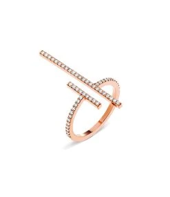 NAVA JOAILLERIE Bague Hash Ouverte Diamants Or Rose