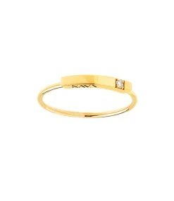 NAVA JOAILLERIE Bague Hash One Diamant Or Jaune