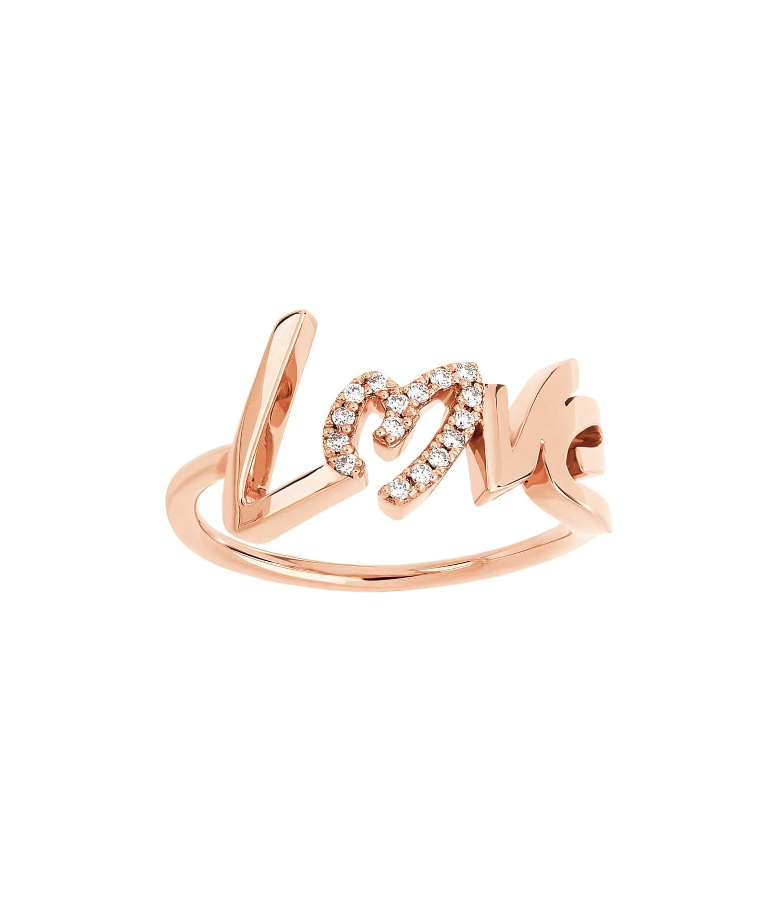 NAVA JOAILLERIE Bague Love O Diamants Or Rose 1 NAVA JOAILLERIE Bague Love O Diamants Or Rose