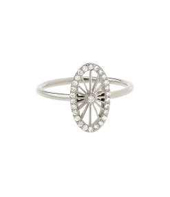 NAVA JOAILLERIE Bague Mini-Cheyenne Ovale Diamants Or Blanc