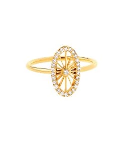 NAVA JOAILLERIE Bague Mini-Cheyenne Ovale Diamants Or Jaune