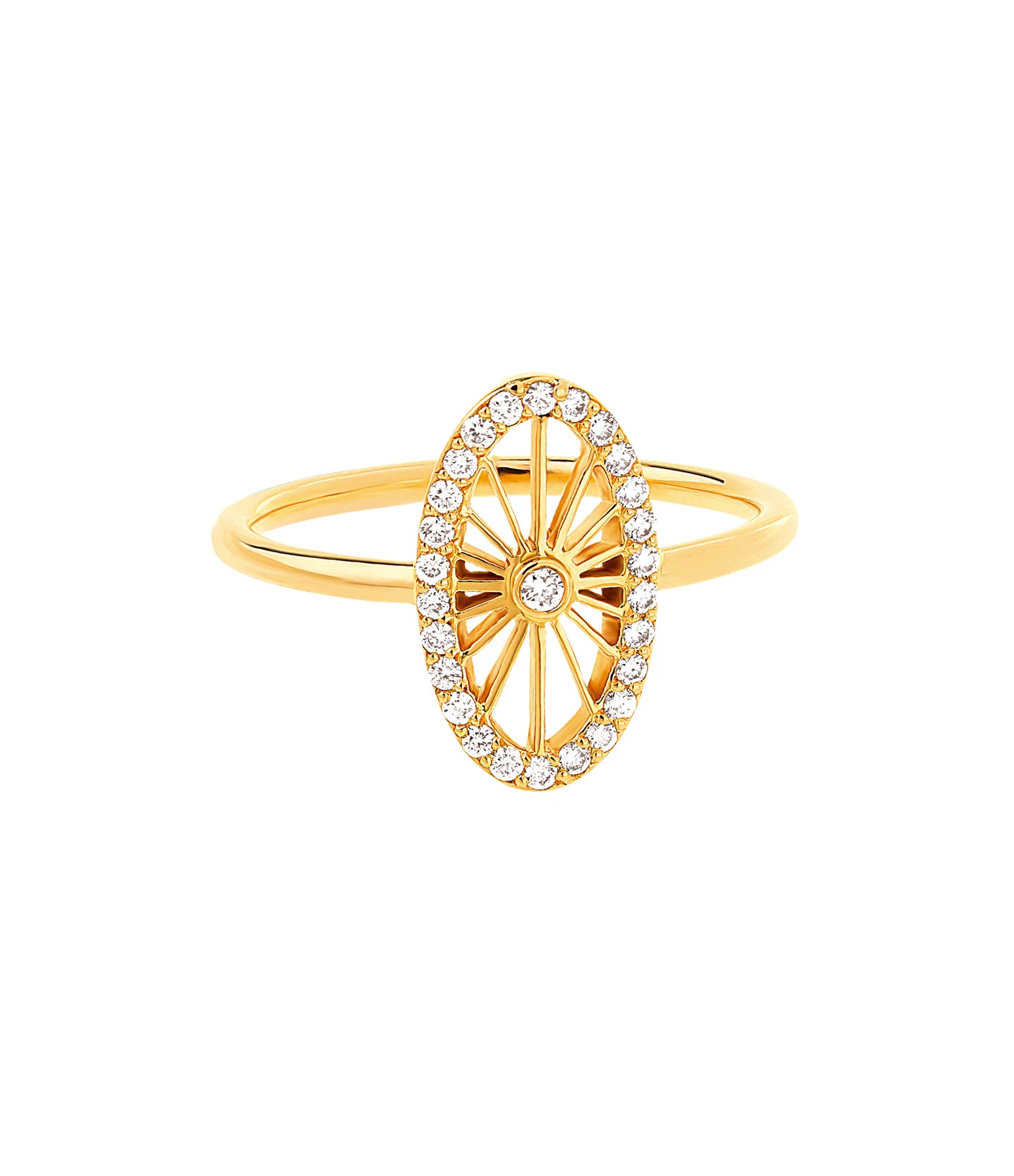 NAVA JOAILLERIE Bague Mini-Cheyenne Ovale Diamants Or Jaune 1 NAVA JOAILLERIE Bague Mini-Cheyenne Ovale Diamants Or Jaune