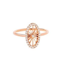 NAVA JOAILLERIE Bague Mini-Cheyenne Ovale Diamants Or Rose