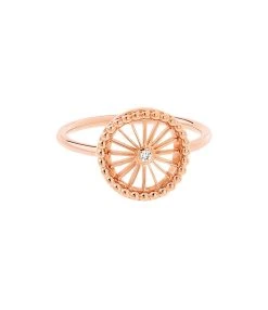 NAVA JOAILLERIE Bague Mini-Cheyenne Ronde Diamant Or Rose