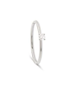 NAVA JOAILLERIE Bague Solitaire Chou Diamant Blanc Or Blanc