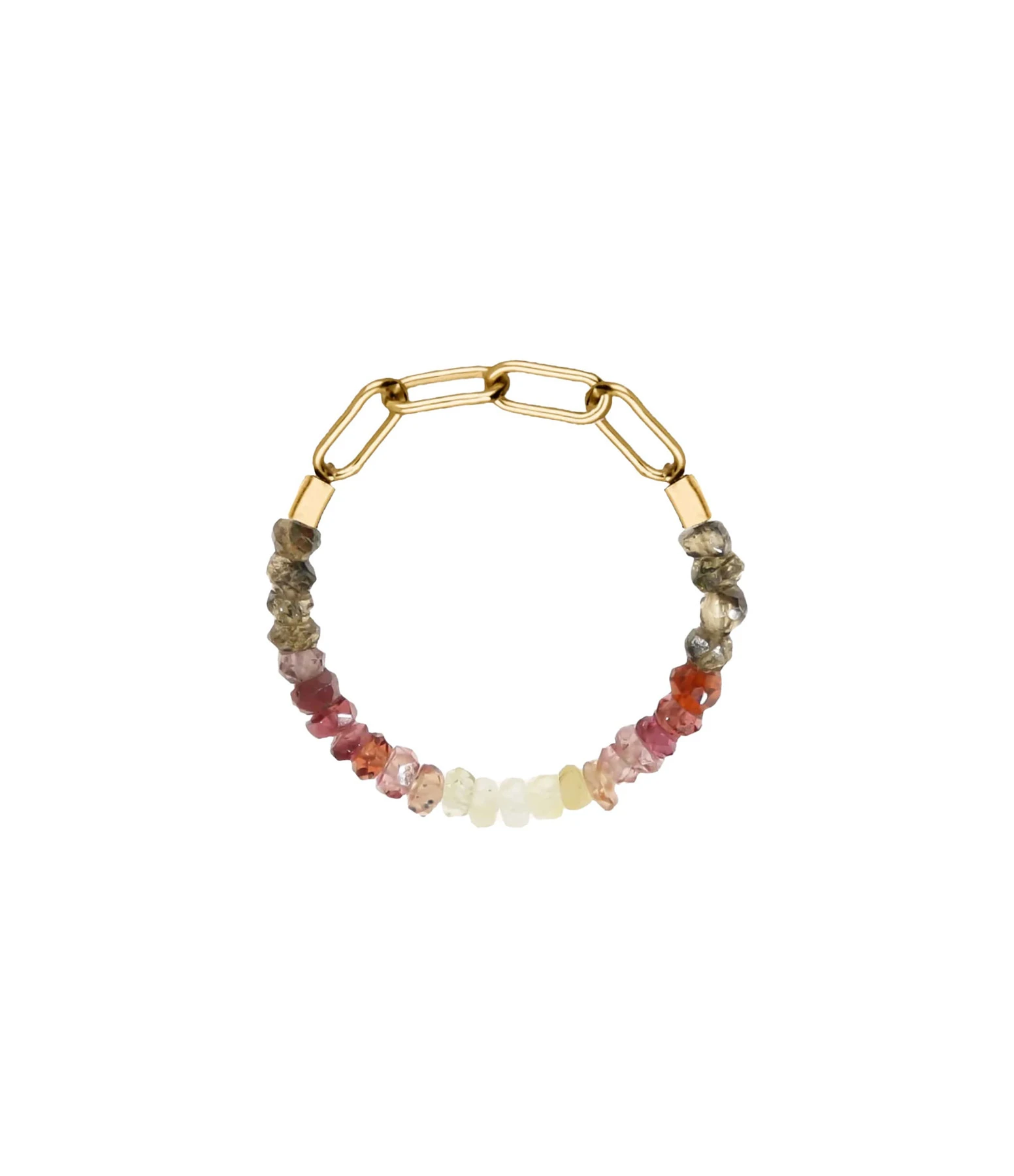 ATELIER PAULIN Bague Chaîne Nonza Saphir Fauve Gold Filled 1 ATELIER PAULIN Bague Chaîne Nonza Saphir Fauve Gold Filled